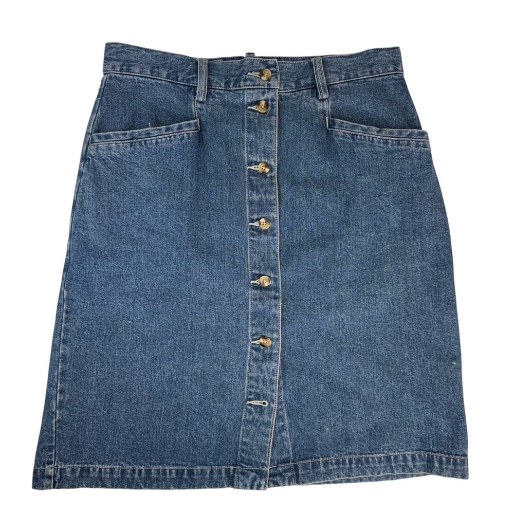 Eddie Bauer Women’s Denim Button-Front Denim Skirt Size 6/8